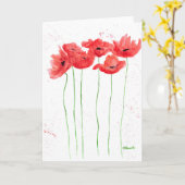 Poppies rode bloemen waterverf natuur papaver kaart (Gele Bloem)