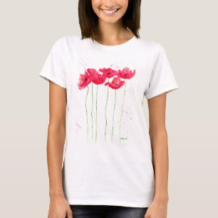 Poppies rode papaver waterverf chic T-Shirt