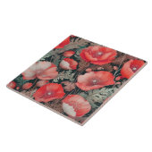 Poppies rood tegeltje (Zijkant)