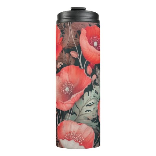 Poppies rood thermosbeker (Voorkant)