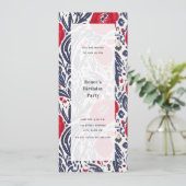 Poppies Rood Wit & Blauw Generic Party Kaart (Staand voorkant)