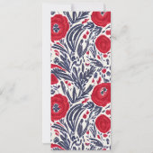 Poppies Rood Wit & Blauw Generic Party Kaart (Achterkant)