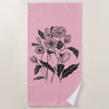 Poppies Roze Strandlaken - Kies Kleur