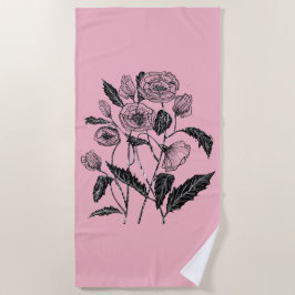 Poppies Roze Strandlaken - Kies Kleur