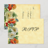  Poppies RSVP Invitation Sjabloon (Voorkant / Achterkant)