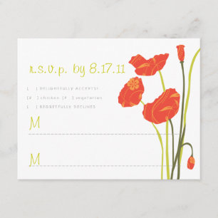 Poppies RSVP-kaart RSVP Kaartje