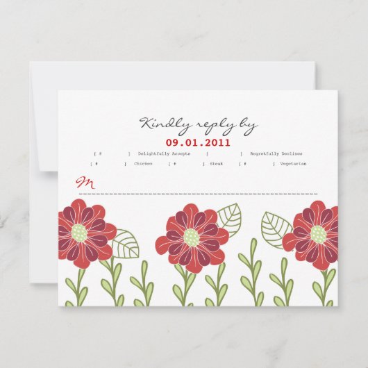 Poppies - RSVP Kaartje (Voorkant)