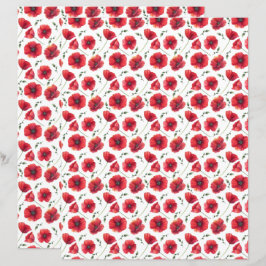 Poppies Scrapbook Paper