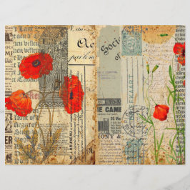 Poppies Scrapbook Papier  Shabby Chic Craft