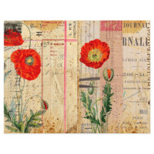 Poppies Shabby Chic Scrapbook Papier