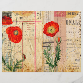 Poppies Shabby Chic Scrapbook Papier