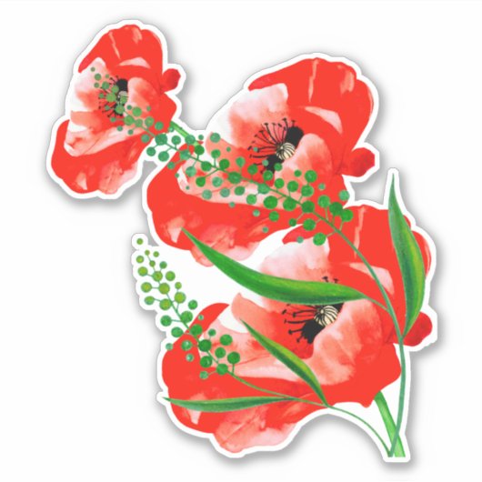 Poppies Sticker (Voorkant)