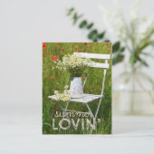 Poppies + tekst op zomerveld Wilde bloemen Briefkaart (Staand voorkant)