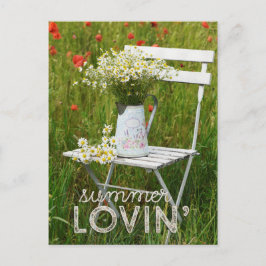 Poppies + tekst op zomerveld Wilde bloemen Briefkaart