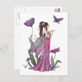Poppies van Amethist Fairy en Butterfly Briefkaart (Voorkant / Achterkant)