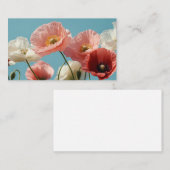 Poppies veld tegen een blauwe zachte hemel informatiekaartje (Voorkant / Achterkant)