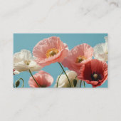 Poppies veld tegen een blauwe zachte hemel informatiekaartje (Voorkant)