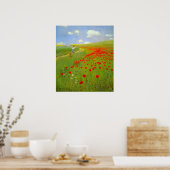 Poppies-veld van Pal Szinyei Merse Poster (Keuken)
