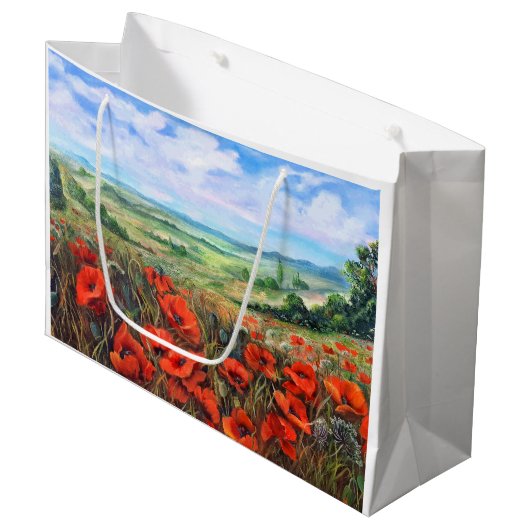 Poppies Veldlandschapsolie Groot Cadeauzakje (Voorkant Gekanteld)