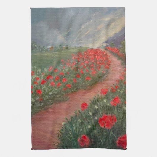 Poppies voor het Storm Theedoek (Verticaal)