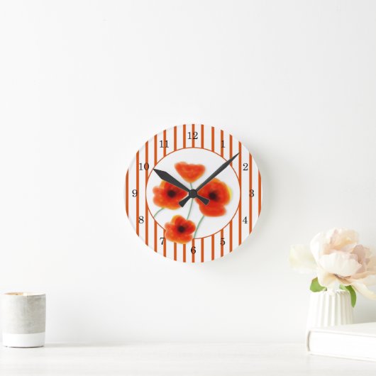 Poppies Wall Clock Ronde Klok (Huis)
