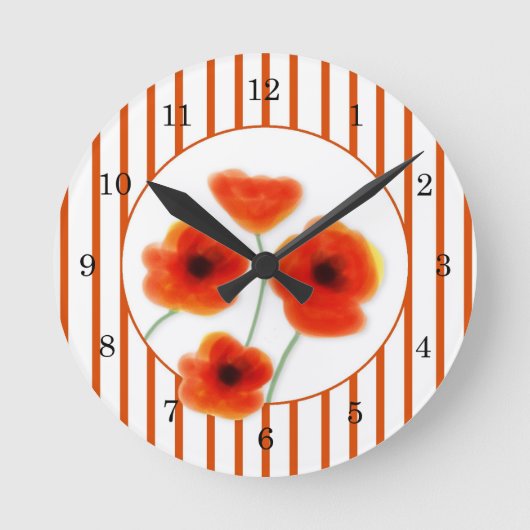 Poppies Wall Clock Ronde Klok (Voorkant)
