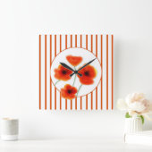 Poppies Wall Clock Vierkante Klok (Huis)