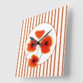 Poppies Wall Clock Vierkante Klok (Hoek)
