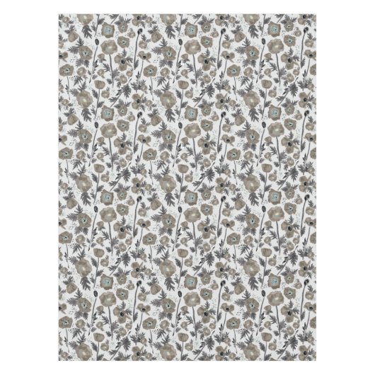 Poppies Waterverf Bloemendecor Tafelkleed (Voorkant)