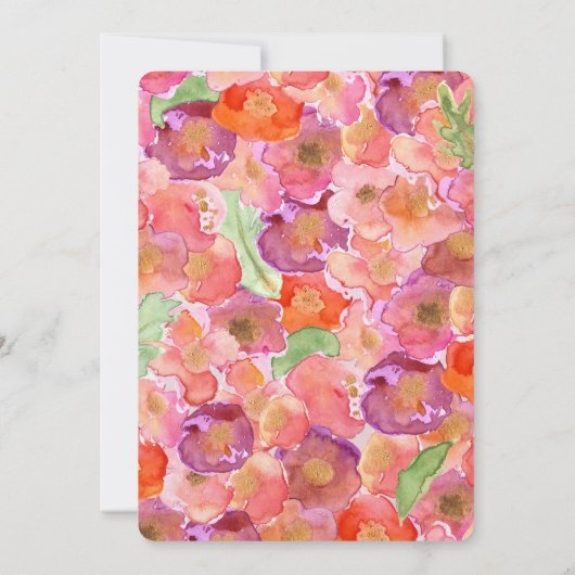 Poppies Waterverf Bruiloft Kaart (Achterkant)