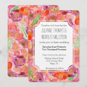 Poppies Waterverf Bruiloft Kaart (Voorkant / Achterkant)