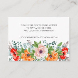 Poppies Waterverf Floral Wedding Enclosure Kaart