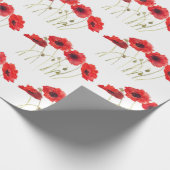 Poppies waterverf rode bloemen bloembloemen cadeaupapier (Hoek)