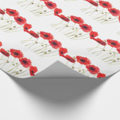Poppies waterverf rode bloemen bloembloemen cadeaupapier (Hoek)