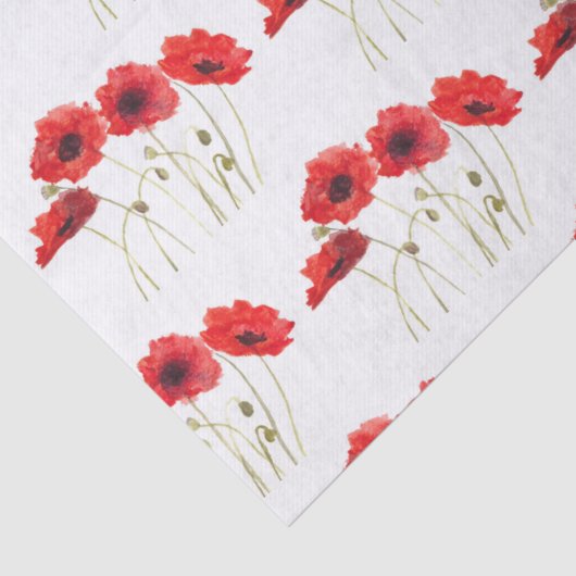 Poppies waterverf rode bloemen bloembloemen tissuepapier (Detail)