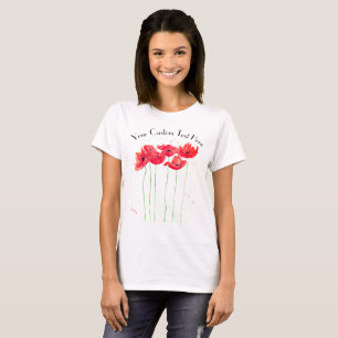 Poppies waterverf rode bloemen voor haar papaver t-shirt