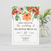 Poppies Waterverf Wedding Invitation (Staand voorkant)