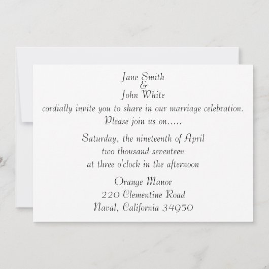 Poppies Wedding Invitation Kaart (Achterkant)