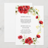 Poppies & Yellow Wildflower Colorful repetitie Kaart (Voorkant / Achterkant)