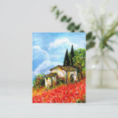 POPPIËTEN IN TAALLANDSCAPE Red Flower Fields Briefkaart (Staand voorkant)