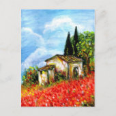 POPPIËTEN IN TAALLANDSCAPE Red Flower Fields Briefkaart (Voorkant)