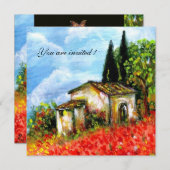 POPPIËTEN TUSCANY LANDSCAPE Red Flower Fields Blac Kaart (Voorkant / Achterkant)