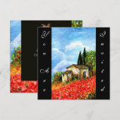 POPPIËTEN TUSCANY LANDSCAPE Red Flower Fields Blac Kaart (Voorkant / Achterkant)