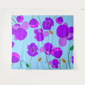 Poppig Lila op bleek-blauwe achtergrond Wandkleed (Voorkant (horizontaal))