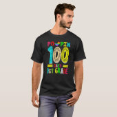 Poppin 100 dagen 1ste klas basisschool dinosaurus t-shirt (Voorkant volledig)