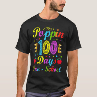 Poppin 100 dagen peuterspeelzaal kleuterschool kin t-shirt