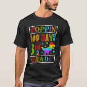 Poppin 100 Days 3rd Grade Dinosaur Elementary Kid  T-shirt (Voorkant)