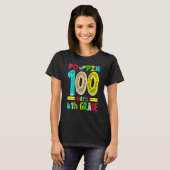 Poppin 100 Days 4th Grade Dinosaur Primary School T-shirt (Voorkant volledig)