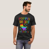 Poppin 100 days Kindergarten School Dinosaur T-Rex T-shirt (Voorkant volledig)