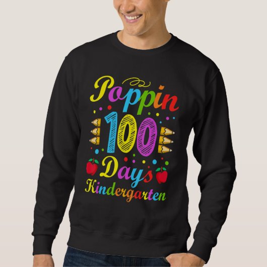 Poppin 100 Days Kindergarten School Kid Schooler P Trui (Voorkant)